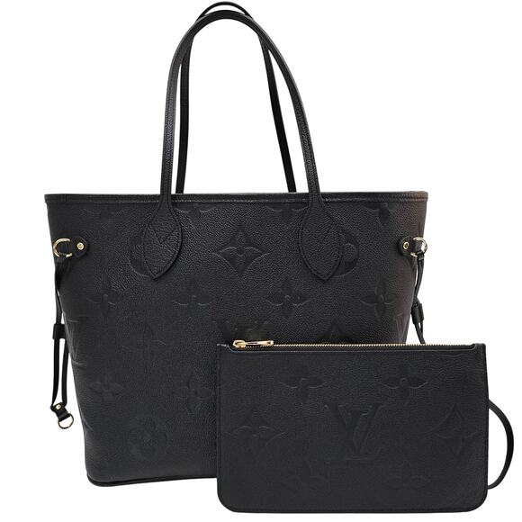 Louis Vuitton Empreinte Monogram Giant Neverfull MM Black Tote - Picture 1 of 10